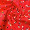 Polyester Cotton Fabric Puffins Red