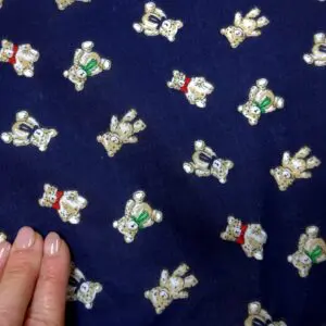 Polyester Cotton Fabric Teddy Bears navy