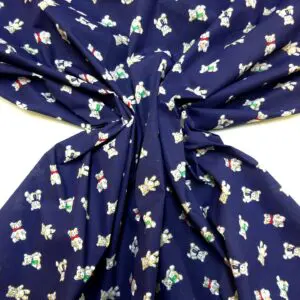 Polyester Cotton Fabric Teddy Bears navy