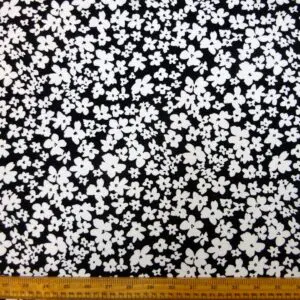 Viscose Fabric Floral Scatter Pansy black