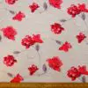 Viscose Fabric Floral Lone Rose Red Grey Peach