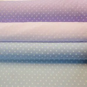 Polyester Cotton Fabric Pea Spot White On