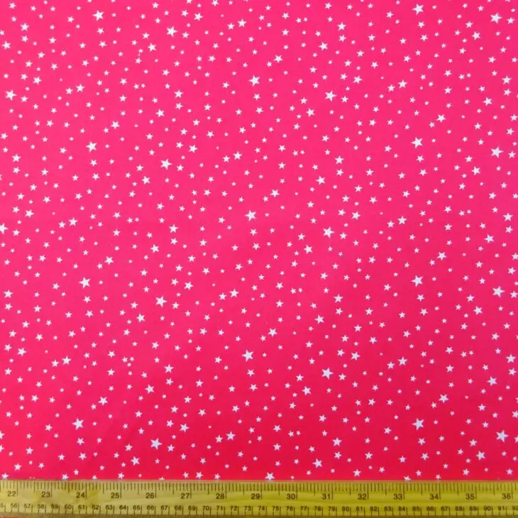 Cotton Print Fabric Starry Night Cerise