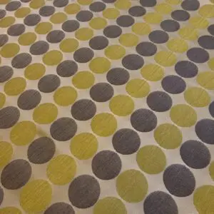 Curtain Fabric Taffeta Balls Grey/Cream/Maize Yellow