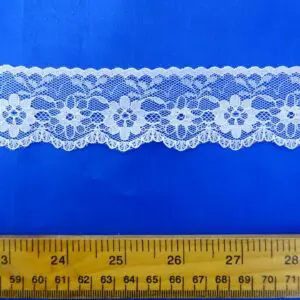Lace Trimming 35mm Wide Flat Barcelona White