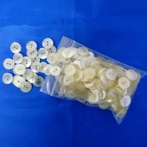 Buttons Bag Pearl Flat 2 Hole Buttons 15mm