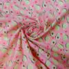 Polyester Cotton Fabric Avocado Toast Lime Pink