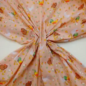 Polyester Cotton Fabric Home To Roost Peach