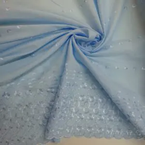 Broderie Anglais Fabric Double Bordered Cosmopolitan Blue
