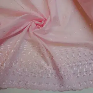 Broderie Anglais Fabric Double Bordered Cosmopolitan Pink