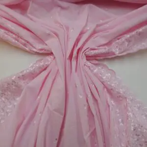 Broderie Anglais Fabric Double Bordered Cosmopolitan Pink