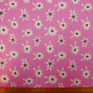 T-Shirting Jersey Fabric Floral Rock Water Snowdrops Pink/White