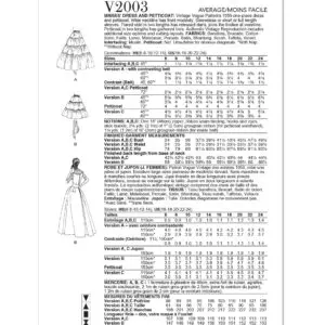 Vogue Sewing Pattern 2003