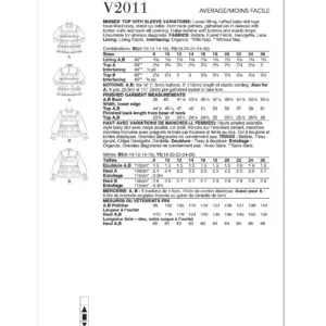 Vogue Sewing Pattern 2011