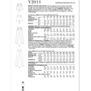 Vogue Sewing Pattern 2014