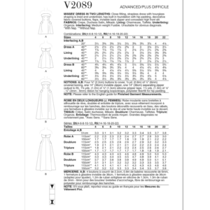 Vogue Sewing Pattern 2089