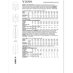 Vogue Sewing Pattern 2098
