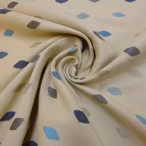 Curtain Fabric Diamond Rain Ivory Oyster Blue