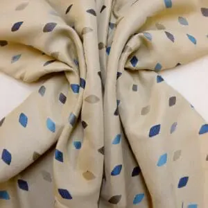 Curtain Fabric Diamond Rain Ivory Oyster Blue