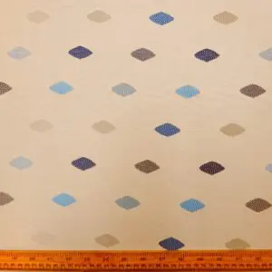 Curtain Fabric Diamond Rain Ivory Oyster Blue
