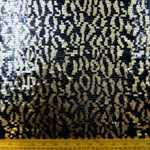 Sequin Fabric On Net Cable Copper Black