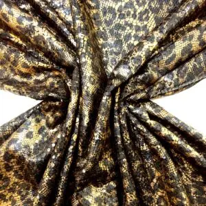 Sequin Fabric On Jersey Lacey Leopard Bronze Black