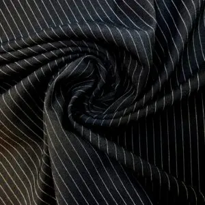 Suiting Fabric Pin Stripe Corporate Law Black White