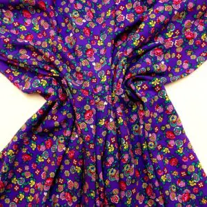 Viscose Fabric Faux Liberty Print Twiggy Willow Purple