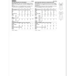 Simplicity Children's Sewing Pattern S9964