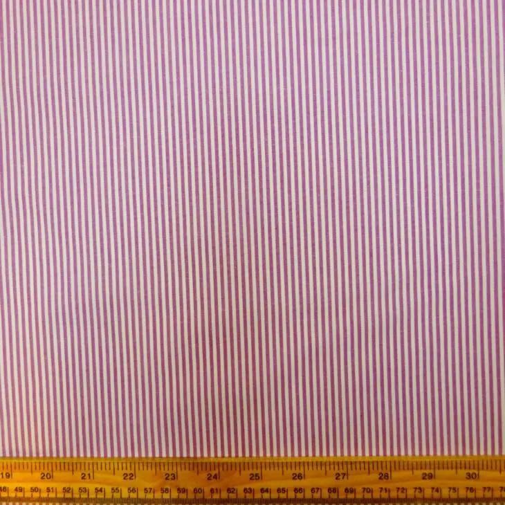 Drill Fabric Poly Cotton Ticking Linen Stripe Mauve White