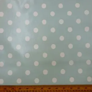 PVC Tabling Fabric Polka Dots Duck Egg Blue