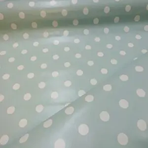 PVC Tabling Fabric Polka Dots Duck Egg Blue