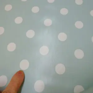 PVC Tabling Fabric Polka Dots Duck Egg Blue