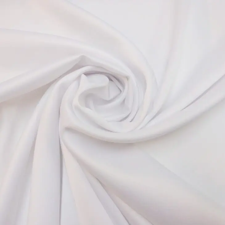 Satin Fabric Suede Stretch White