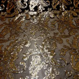 Sequin Fabric On Mesh Lace Old Kent Road Orchid Black Gold Silver