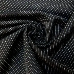 Suiting Fabric Pin Stripe Lurex Mini Inter Stripe Black/Silver
