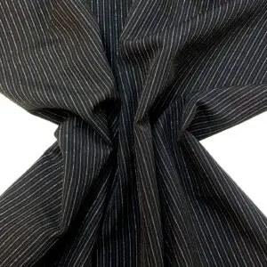 Suiting Fabric Pin Stripe Lurex Mini Inter Stripe Black/Silver