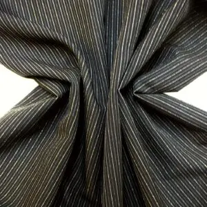 Suiting Fabric Pin Stripe Lurex Mini Inter Stripe Black/Gold
