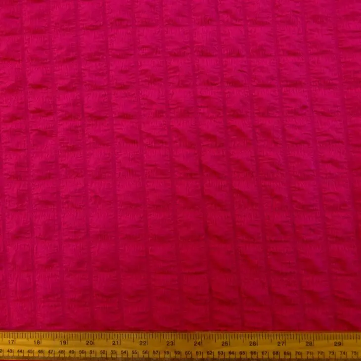 Jersey Fabric 3D Seersucker Polyester Cerise