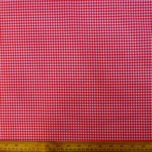 Polycotton Fabric 3mm Printed Gingham £2.00 Deals Red