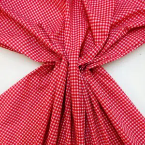 Polycotton Fabric 3mm Printed Gingham £2.00 Deals Red