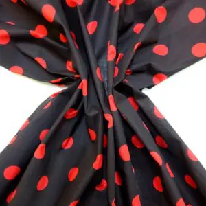 Polyester Cotton Fabric Shilling Spot Black/Red