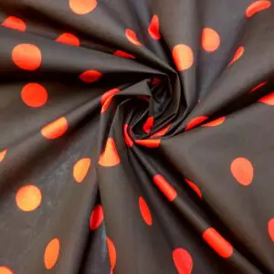 Polyester Cotton Fabric Shilling Spot Black/Red