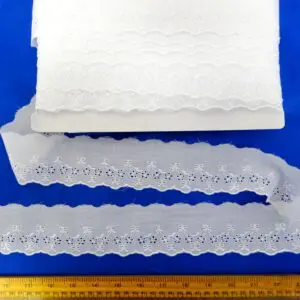 Broderie Anglais Lace Trim Birmingham Flat 5cm Wide White