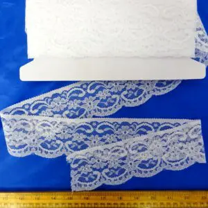 Lace Trimming Andorra White 6cm Wide Flat Lace
