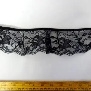 Lace Trimming 7cm Frilled Melbourne Black