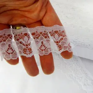 Lace Trimming 35mm Wide Venice White
