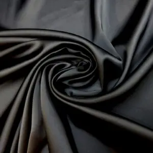 Satin Fabric Elegant Evening Wear Satin Black