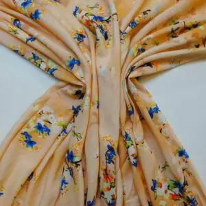 Viscose Fabric Floral Apricot Sundae