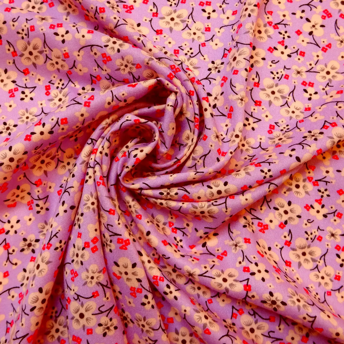 Viscose Fabric Floral Roxy Rue Lilac